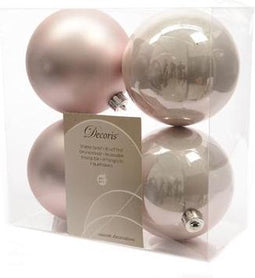 3 stuks 4 kerstballen poeder roze 100 mm