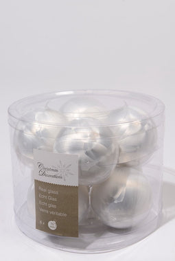 3 stuks 8 kerstballen wit ijslak 70 mm