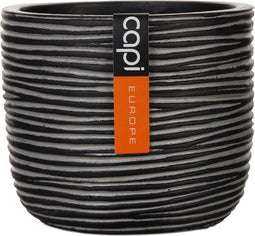 3 stuks Bloempot Ei pot rib II 10x8,5 zwart Capi Europe