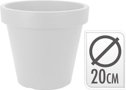 3 stuks Bloempot ek rond 20cm wit