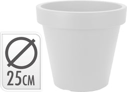 3 stuks Bloempot ek rond 25cm wit