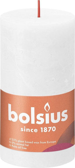 3 stuks - Bolsius - Stompkaars Cloudy White 130/68 rustiek