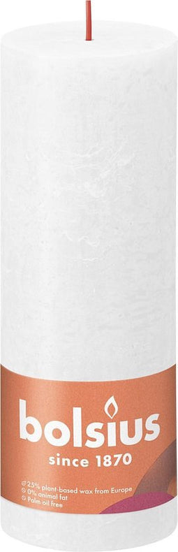 3 stuks - Bolsius - Stompkaars Cloudy White 190/68 rustiek