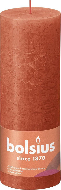 3 stuks - Bolsius - Stompkaars Earthy Orange 190/68 rustiek