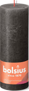 3 stuks - Bolsius - Stompkaars Stormy Grey 190/68 rustiek