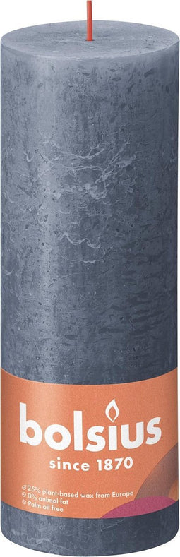 3 stuks - Bolsius - Stompkaars Twilight Blue 190/68 rustiek