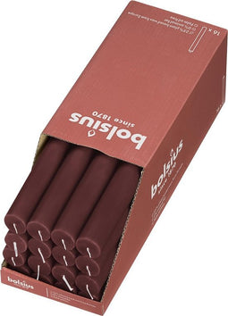 3 stuks - Bolsius - Tafelkaars Velvet Red doos 16