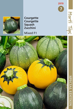 3 stuks - Hortitops - HTS Courgette Ronde F1 soorten, gemengde kleuren
