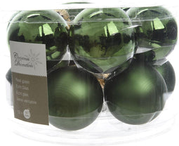 3 stuks Kerstbal glas glans-mat diameter 5cm Dennen groen KSD