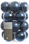 3 stuks Kerstbal glas glans-mat diameter 6cm nacht blauw KSD