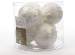 3 stuks Kerstbal glas mat 80 mm wit ijslak