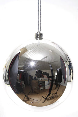 3 stuks Kerstbal plastic glans zilver 140 mm