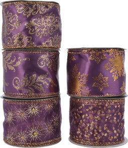 3 stuks! Lint polyester draad l270 cm en b6.3 cm paars