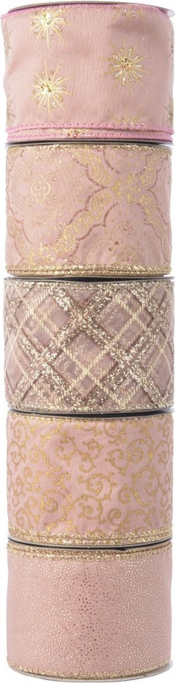 3 stuks! Lint polyester draad l270 cm en b6.3 cm roze