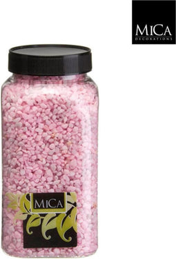 3 stuks - Mica Decorations - Gravel roze fles 1 kilogram