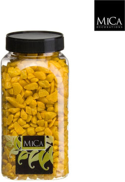 3 stuks - Mica Decorations - Marbles geel fles 1 kilogram