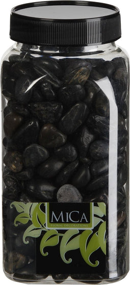 3 stuks - Mica Decorations - Stenen zwart fles 1 kilogram mini