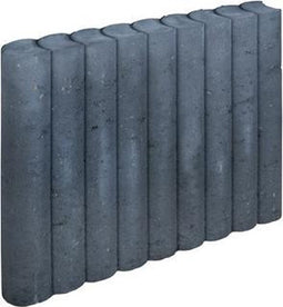 3 stuks! Rondo palissade zwart 8x50x50 cm Gardenlux