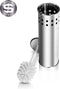 3 Stuks Toiletborstel RVS - Wcborstel Rvs - RVS Toiletborstel in houder - Toiletborstelhouder - Wc borstel - Toiletborstel - Zilver - RVS