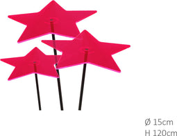 3 stuks! Zonnevangers Ster Rood-Roze (kleur fuchsia) medium 120x15...
