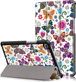 3-Vouw sleepcover hoes - Geschikt voor Huawei MediaPad M5 8.4 inch - Vlinders