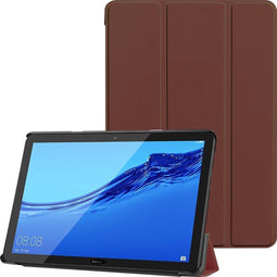 3-Vouw sleepcover hoes - Geschikt voor Huawei MediaPad T5 10 - Bruin