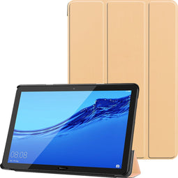3-Vouw sleepcover hoes - Geschikt voor Huawei MediaPad T5 10 - Goud