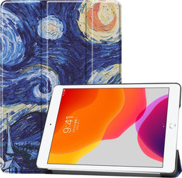 3-Vouw sleepcover hoes - Geschikt voor iPad 10.2 inch (2019/2020/2021) - Van Gogh Sterrennacht