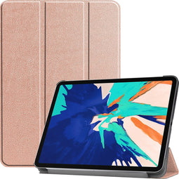 3-Vouw sleepcover hoes - Geschikt voor iPad Pro 12.9 inch (2020) - Rose Goud