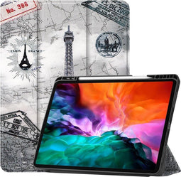 3-Vouw sleepcover hoes - Geschikt voor iPad Pro 12.9 inch (2021) - Eiffeltoren