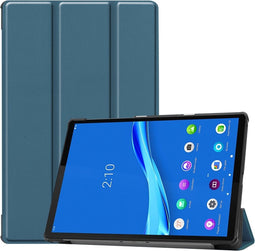 3-Vouw sleepcover hoes - Geschikt voor Lenovo Tab M10 FHD Plus (x606F) - Donkergroen
