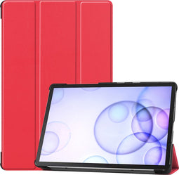 3-Vouw sleepcover hoes - Geschikt voor Samsung Galaxy Tab S6 - Rood