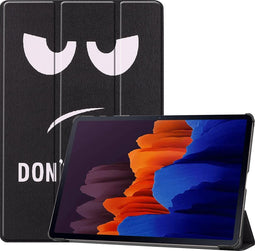 3-Vouw sleepcover hoes - Geschikt voor Samsung Galaxy Tab S7 Plus / Tab S8 Plus - Don't Touch