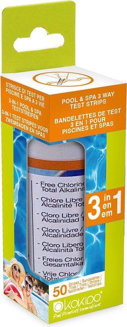 3-Way Test Strips Free Chlorine, Ph, Alkalinity Braet
