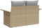 vidaXL - 2-zits - tuinbank - met - kussens - in - beige - poly - rattan