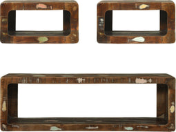 vidaXL - 3-delige - TV - Kast - Set - Meerkleurig - Massief - Hout - Gerecycled