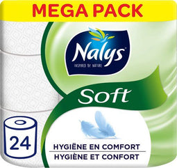 Nalys Soft Hybride Toiletpapier - 2-laags - 80% Gerecycled - Wit (24 stuks)