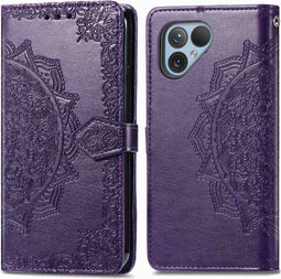 imoshion Hoesje Geschikt voor Fairphone 5 Hoesje Met Pasjeshouder - imoshion Mandala Bookcase - Paars