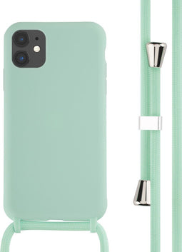 iMoshion Hoesje Geschikt voor iPhone 11 Hoesje Met Koord - iMoshion Siliconen hoesje met koord - Mintgroen