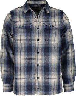 Superdry Wool Miller Overhemd - Roderick Check - Dark Blue - Maat M