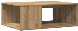 vidaXL - Salontafel - 90x67x33 - cm - bewerkt - hout - artisanaal - eikenkleurig