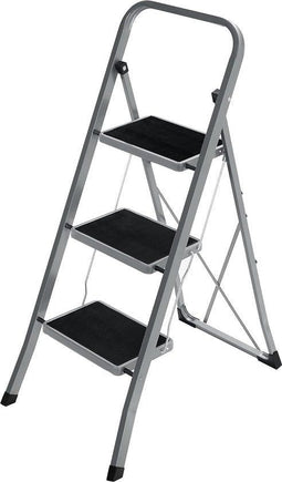 SONGMICS - Opvouwbare trapladder 3 treden - Stevig staal met veiligheidsslot