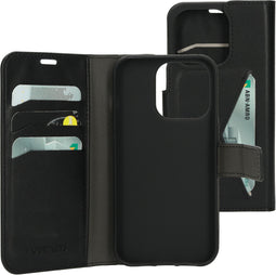 Mobiparts iPhone 14 Pro - Classic Wallet Case - Ruimte voor pasjes - Zwart