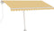 vidaXL - Luifel - automatisch - met - LED - en - windsensor - 450x300 - cm - geel - en - wit