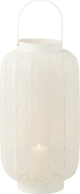 J-Line lantaarn Wiz - metaal/glas - wit