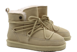 Alpacas W66C0112B - Winterboots - Warm lamsvacht - Sand - Maat 37