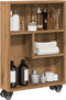 vidaXL - Opbergtrolley - smal - 48x13x68 - cm - bewerkt - hout - artisanaal - eiken
