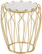 Bijzettafel 50 x 50 x 54,6 cm Gouden Metaal Wit Marmer