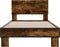 vidaXL - Bedframe - bewerkt - hout - en - metaal - gerookt - eikenkleurig - 100x200 - cm
