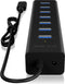 Icy Box IB-HUB1700-C3 - USB 3.2 Hub voor 7 apparaten - Zwart